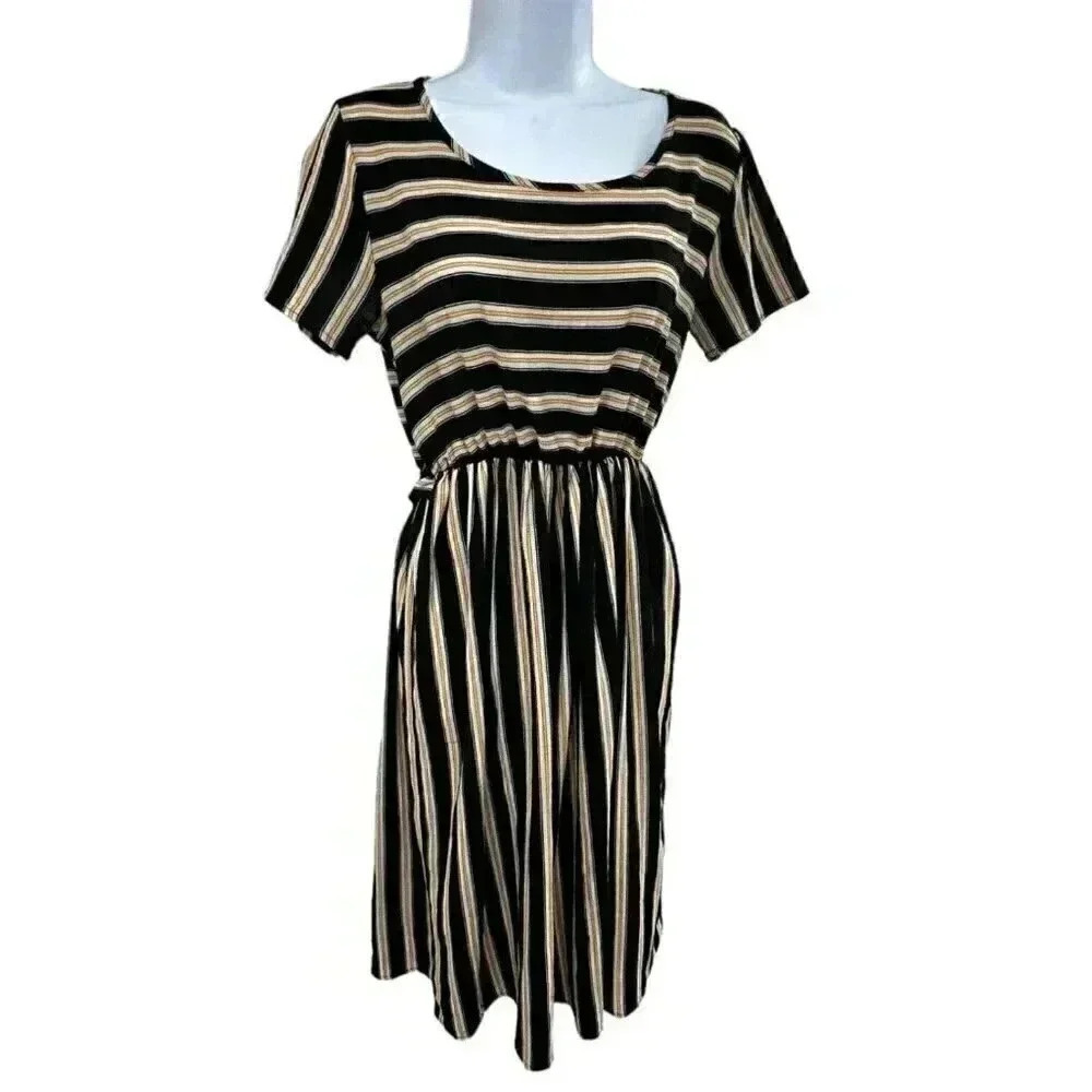 Paolino Women Stripped Casual Dress Size Small